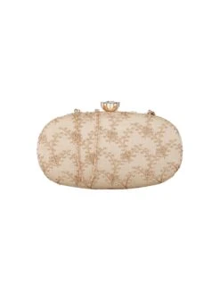 Priyaasi Gold-Gorgeousness Embroidered Beige Color Oval Clutch -Gemischtwarenladen Für Damenmode 4dec697CL BG 10017 4