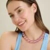 MIXT By Nykaa Fashion Pink Oversized Beaded Glitter Necklace -Gemischtwarenladen Für Damenmode 535e584NL051259 1