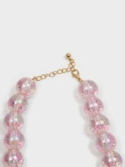 MIXT By Nykaa Fashion Pink Oversized Beaded Glitter Necklace -Gemischtwarenladen Für Damenmode 535e584NL051259 4