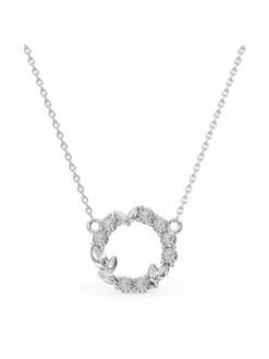 Candere By Kalyan Jewellers 14K BIS Hallmark White Gold And Diamond Pendant With Chain
