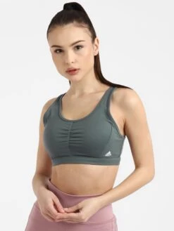 Adidas Cess Sto Ms Bra Blue Printed Training Bra