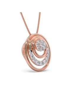 Candere By Kalyan Jewellers 18K Rose Gold BIS Hallmark & Cubic Zirconia Myra Oval Pendant For Women -Gemischtwarenladen Für Damenmode 569af00MPMKD0691 18K RG 3