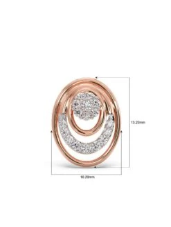 Candere By Kalyan Jewellers 18K Rose Gold BIS Hallmark & Cubic Zirconia Myra Oval Pendant For Women -Gemischtwarenladen Für Damenmode 569af00MPMKD0691 18K RG 5