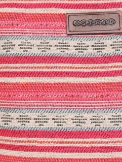 Astrid Pink Striped Woven Makeup-Travel Pouch With Tassels -Gemischtwarenladen Für Damenmode 582d8deASTD0496 7