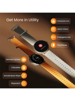 Ambrane Wise Rush Bluetooth Calling Smartwatch With Circular Dial -Cream -Gemischtwarenladen Für Damenmode 5b2c9f3WiseRushCream 6