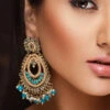 Priyaasi Studded Sky Blue Beaded Mirror Drop Earrings -Gemischtwarenladen Für Damenmode 5e66cbaEAR PR 51009 1