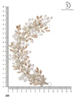 Saraf RS Jewellery Gold Toned Off White Floral Pearl Embellished Hair Styling Tiara -Gemischtwarenladen Für Damenmode 5f6aeacNF SARAF00000721 5