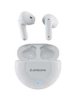 Ambrane Dots Muse True Wireless Earbuds With 23 Hours Playtime, Easy Touch Controls, IPX4 White