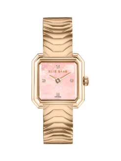 Elie Saab Carre Swiss Made VS1 Clarity 4 Diamonds MOP Dial Womens Watch- ESCR004