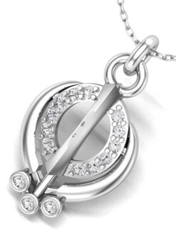 Karatcart KUNUZ By 925 Sterling Silver Ek-Onkar Shape American Diamond Studded Pendent For Women -Gemischtwarenladen Für Damenmode 6c6dc61KC AGSS093 4