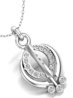 Karatcart KUNUZ By 925 Sterling Silver Ek-Onkar Shape American Diamond Studded Pendent For Women -Gemischtwarenladen Für Damenmode 6c6dc61KC AGSS093 5