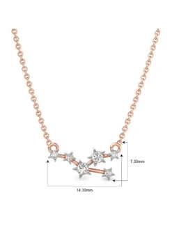Candere By Kalyan Jewellers 14Kt Rose Gold And Diamond Taurus Zodiac Necklace -Gemischtwarenladen Für Damenmode 6cbff8bPendantWithChainMPMKD0226 14K RG I2GH 4