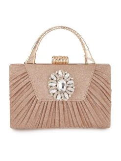 TREASO CLOSET Rose Gold Sophia Clutch Bag For Women
