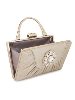 TREASO CLOSET Gold Sophia Clutch Bag For Women -Gemischtwarenladen Für Damenmode 6daf4f5CLTC202331 2