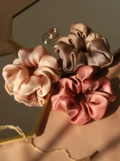 Spotstyl Pure Silk Luminous Glow Scrunchies - Pack Of 3