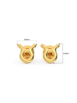 Candere By Kalyan Jewellers 18K Yellow Gold Taurus Stud Earring For Women -Gemischtwarenladen Für Damenmode 7748f8bEarringMPMKG0108 18K YG 4