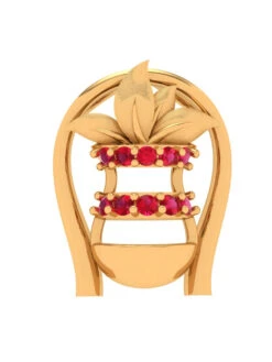 PC CHANDRA JEWELLERS 18KT(750) BIS Hallmark Gold Mangal Kalash Pendant For Women