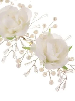 Saraf RS Jewellery White Rose Pearl Beaded Designer Bridal Hair Accessory -Gemischtwarenladen Für Damenmode 7a87130SJHC1777 7