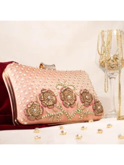 Sugarcrush Embellished Bridal Clutch With Luxury Clasp