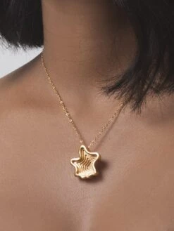 TANN TRIM Hollow Layered 18 Kt Gold Plated Pendant For Women