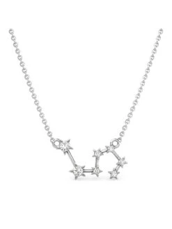 Candere By Kalyan Jewellers 18Kt White Gold And Diamond Leo Zodiac Necklace
