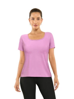 Blissclub Lavender Square Neck Softest Tee