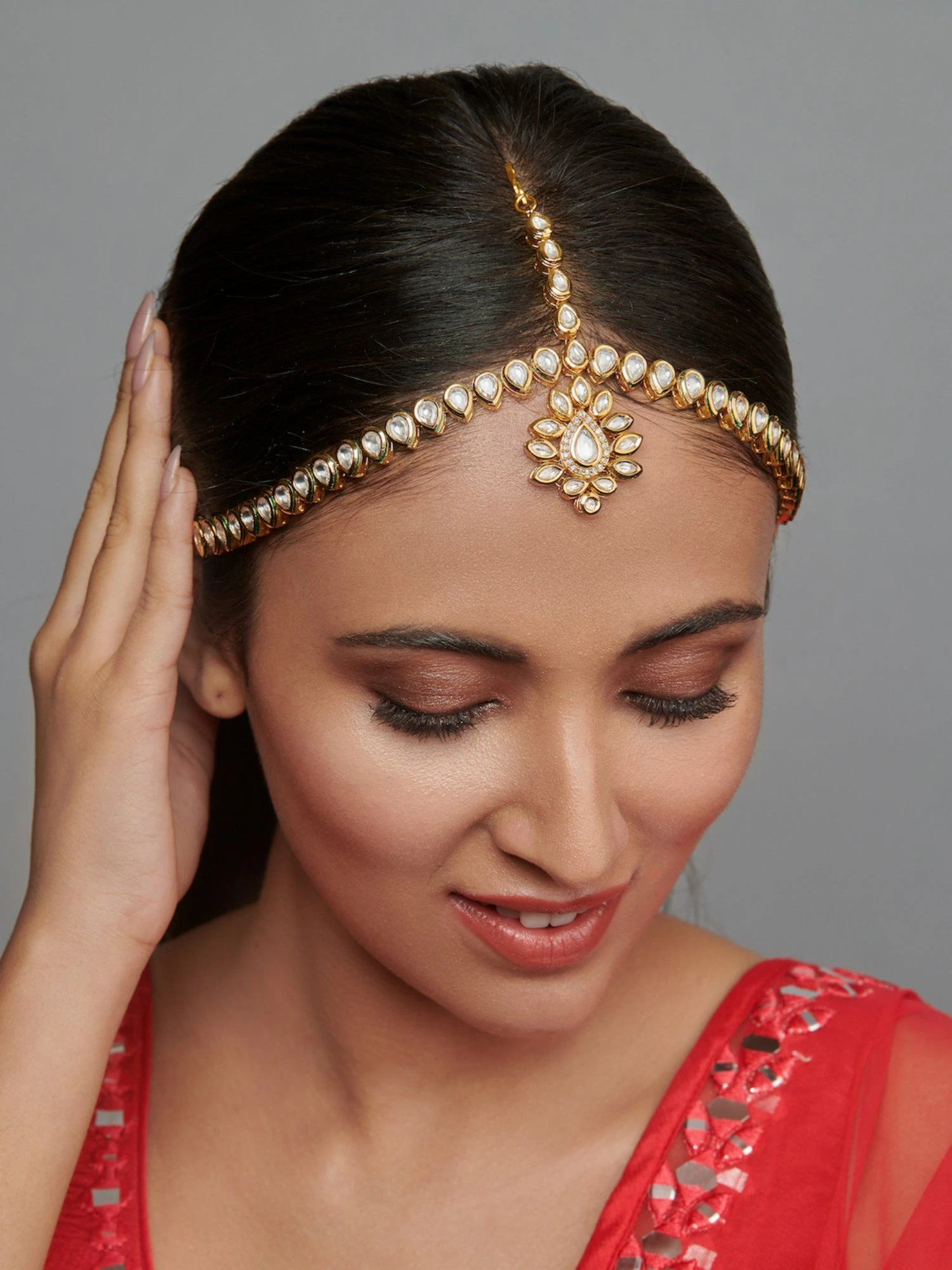 Curio Cottage Kundan And Gold Bridal Matha Patti 3 Curio Cottage Kundan And Gold Bridal Matha Patti