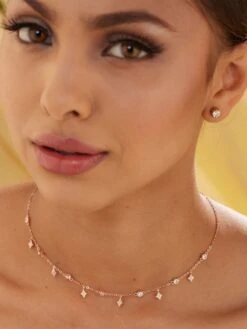 Palmonas 18K Rose Gold Plated Diamond Affair Necklace For Women