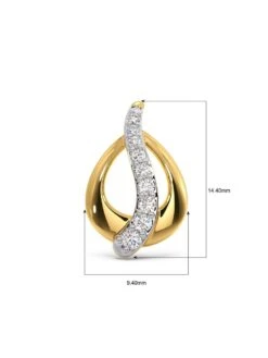 Candere By Kalyan Jewellers 14K BIS Hallmark & Cubic Zirconia Wavy Pear Pendant For Women -Gemischtwarenladen Für Damenmode 8f6ef00MPMKD0662 14K YG 5