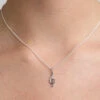 CLARA Silver Rhodium Plated Swiss Zirconia Music Pendant Chain Necklace For Women & Girls