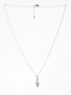 CLARA Silver Rhodium Plated Swiss Zirconia Music Pendant Chain Necklace For Women & Girls -Gemischtwarenladen Für Damenmode 92e0059CLR CSP161 4