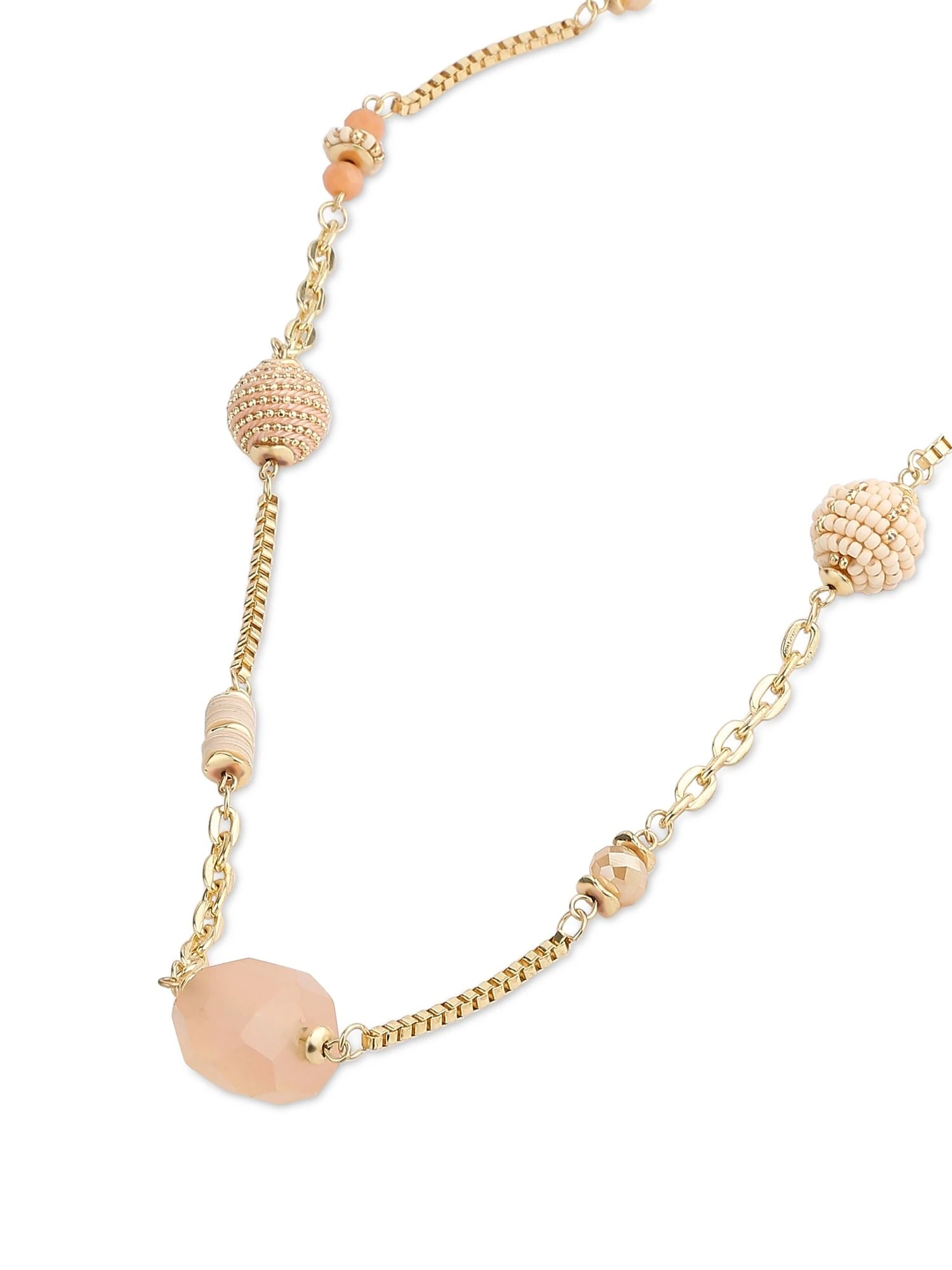 ToniQ Stylish Gold Plated Pink Beaded Long Necklace For Women 6 ToniQ Stylish Gold Plated Pink Beaded Long Necklace For Women – Bild 4