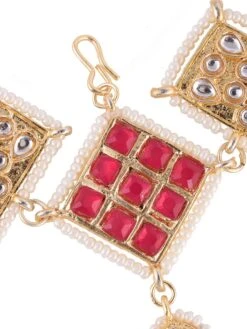 Saraf RS Jewellery Gold Plated Ad Studded Pearl Beaded Bridal Matha Patti With Maangtika -Gemischtwarenladen Für Damenmode 9cea4c2SJMP1797 6