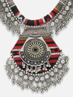 PANASH Silver-Plated Hanging Ghungroos Fabric Handcrafted Boho Necklace -Gemischtwarenladen Für Damenmode 9d5111dPIIV000NK1738 3
