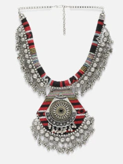 PANASH Silver-Plated Hanging Ghungroos Fabric Handcrafted Boho Necklace -Gemischtwarenladen Für Damenmode 9d5111dPIIV000NK1738 4