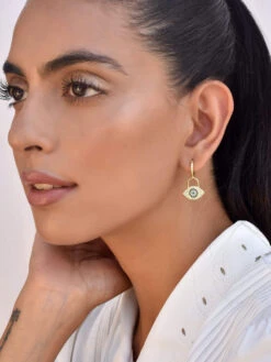 KLISSAA Samantha Evil Eye Drop Earrings