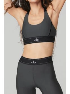 Alo Airlift Suit Up Bra Anthracite Black