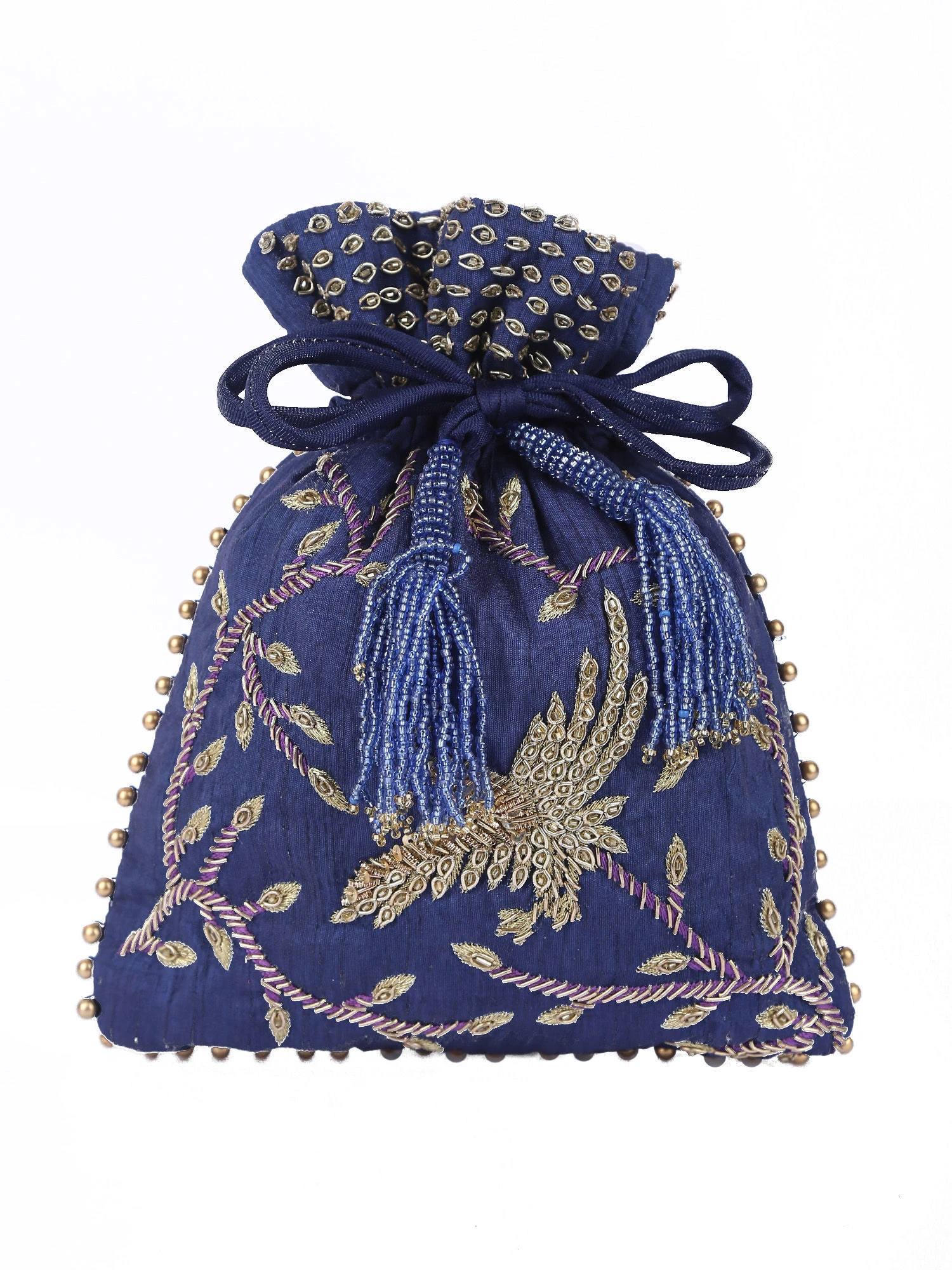 5 Elements By Radhika Gupta Blue Handcrafted Potli 3 5 Elements By Radhika Gupta Blue Handcrafted Potli