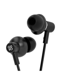 GOVO GOBASS 610 In-Ear Wired Earphones With HD-Mic Powerful Bass Hammer Design (Platinum Black)
