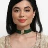 Ruby Raang Studio Gold-Toned Green Gold-Plated Choker Necklace -Gemischtwarenladen Für Damenmode a404 28 1 a82415b1