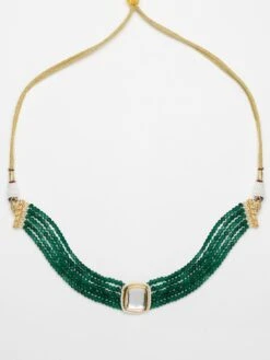Ruby Raang Studio Gold-Toned Green Gold-Plated Choker Necklace -Gemischtwarenladen Für Damenmode a404 28 4 85f08bce