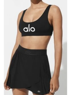 Alo Ambient Logo Bra Black White
