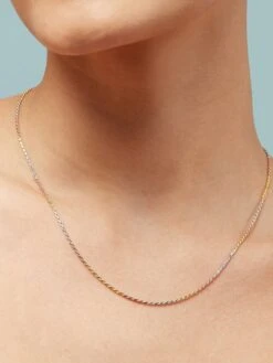 Zavya Adorable Triple Tone 925 Silver Necklace