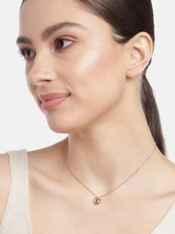 Zavya Heart & Love Rose Gold Plated 925 Sterling Silver Necklace