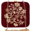 Anekaant Vista Maroon Embellished Clutch -Gemischtwarenladen Für Damenmode adcl2141a 1