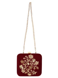 Anekaant Vista Maroon Embellished Clutch -Gemischtwarenladen Für Damenmode adcl2141a 6