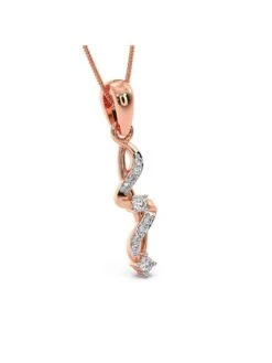 Candere By Kalyan Jewellers 18K BIS Hallmark & Cubic Zirconia Sparkly Wave Pendant For Women -Gemischtwarenladen Für Damenmode aeb3f00MPMKD0466 18K RG 3