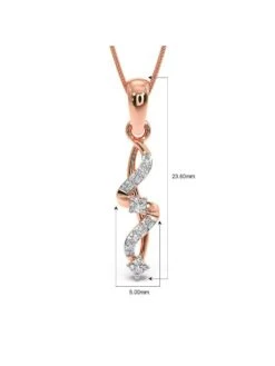 Candere By Kalyan Jewellers 18K BIS Hallmark & Cubic Zirconia Sparkly Wave Pendant For Women -Gemischtwarenladen Für Damenmode aeb3f00MPMKD0466 18K RG 5