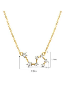 Candere By Kalyan Jewellers 14Kt Yellow Gold And Diamond Leo Zodiac Necklace -Gemischtwarenladen Für Damenmode aec7f8bPendantWithChainMPMKD0245 14K YG I2GH 4
