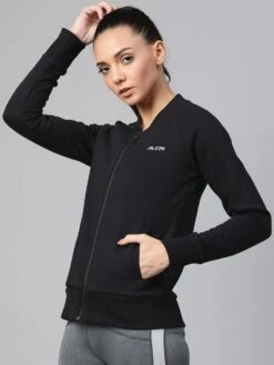 Alcis Women Black Solid Lightweight Sporty Jacket -Gemischtwarenladen Für Damenmode b9452fbWAA20E953100 3